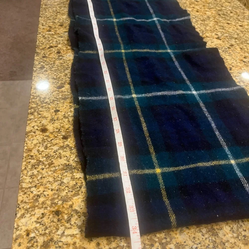 Vintage Campbell of Argyle Pure Wool Green Plaid Scarf Marshall Fields